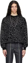 Johnlawrencesullivan Black Crack Sweater In Black