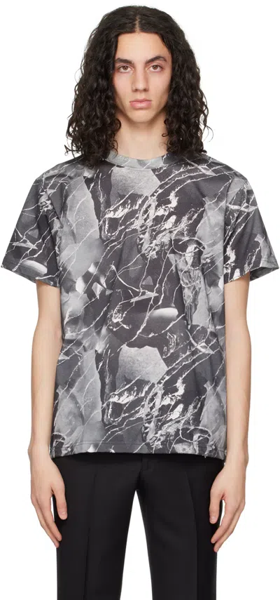 Johnlawrencesullivan Grey Printed T-shirt In Black