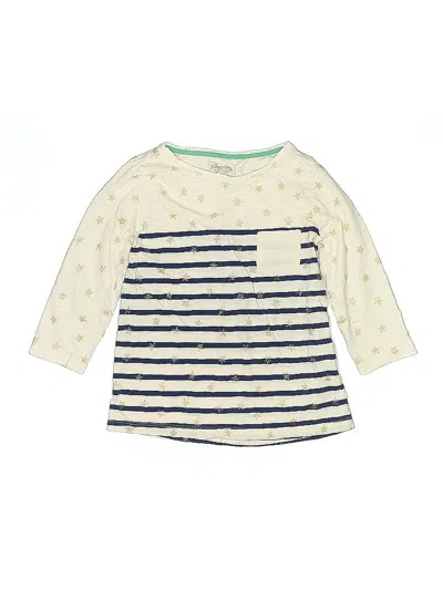 Pre-owned Johnnie-o Kids' 3/4 Sleeve Top Ivory Crew Neck Tops In White