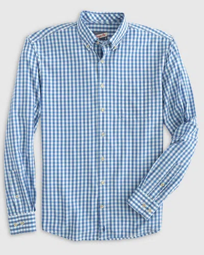 Johnnie-o Abner Hangin' Out Button Up Shirt In Oceanside In Blue
