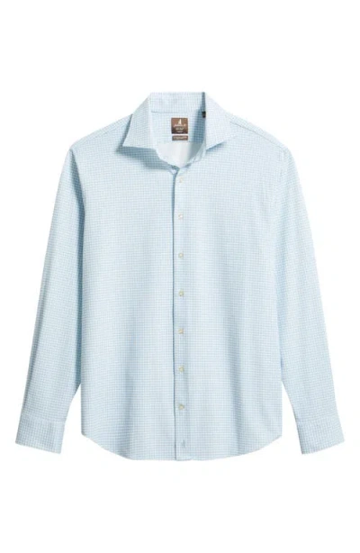 Johnnie-o Albro Top Shelf Gingham Check Cotton Blend Button-up Shirt In Blue