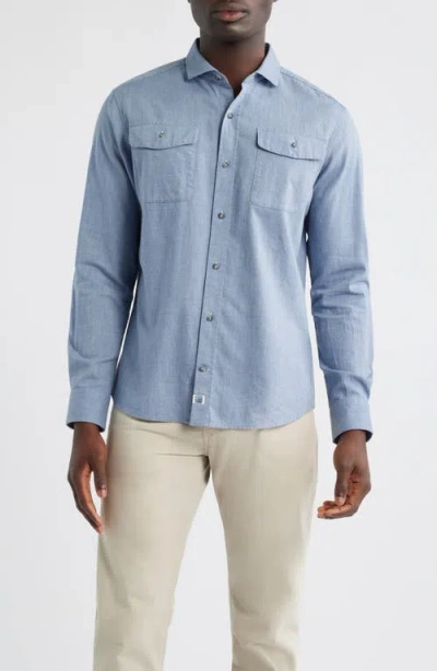 Johnnie-o Alpond Hangin' Out Cotton Button-up Shirt In Blue