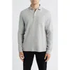 Johnnie-o Alwin Long Sleeve Polo In Gray