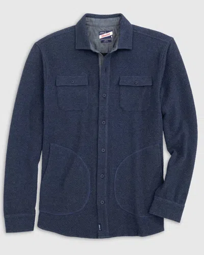Johnnie-o Andre Knit Shacket In Indigo In Multi