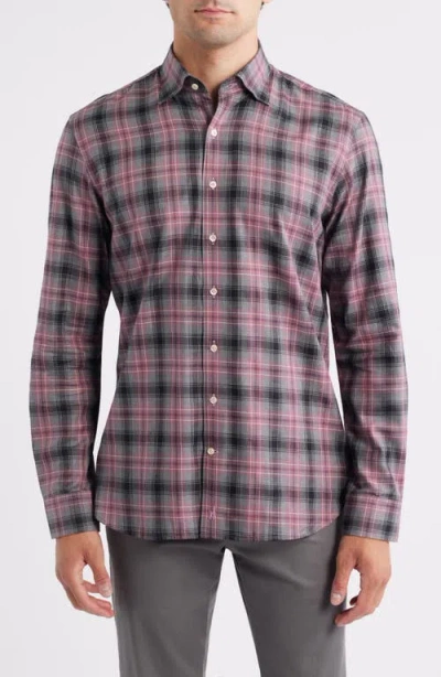 Johnnie-o Angelos Plaid Cotton Button-up Shirt In Pink