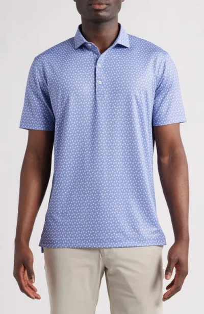 Johnnie-o Areca Palm Tree Print Prep-formance Golf Polo In Purple
