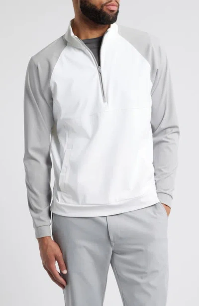 Johnnie-o Armstrong Water Resistant Performance Half Zip Pullover In White