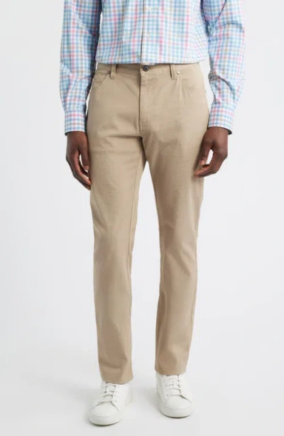 Johnnie-o Atlas Garment Dye Stretch Chinos In Brown