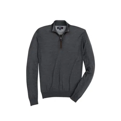 Johnnie-o Baron Wool Blend 1/4 Zip Pullover Sweater In Dark & Stormy In Grey