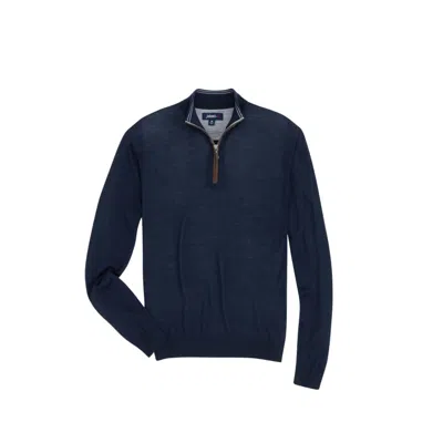 Johnnie-o Baron Wool Blend 1/4 Zip Pullover Sweater In Twilight In Blue