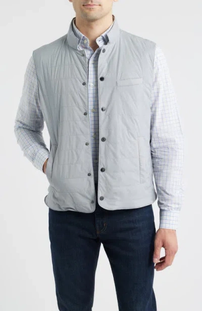 Johnnie-o Bauer Quilted Water Resistant Snap-up Vest In Gray