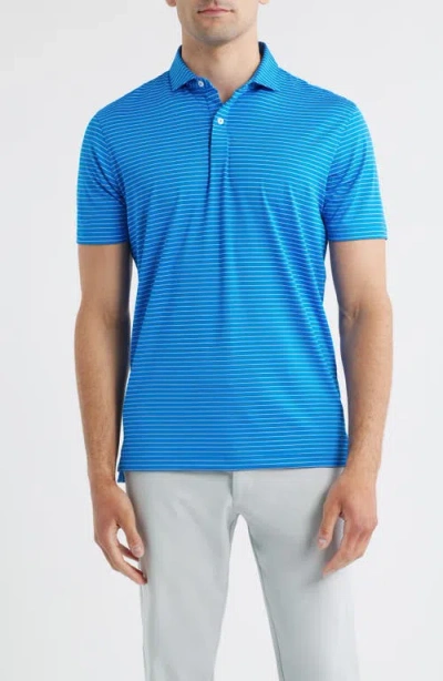 Johnnie-o Beau Stripe Performance Polo In Blue