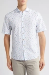 JOHNNIE-O BENSON FLORAL SHORT SLEEVE STRETCH BUTTON-UP SHIRT