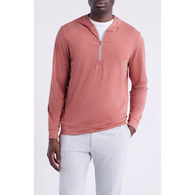 Johnnie-o Bixler Hooded Quarter Zip Pullover In Pink