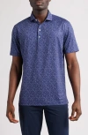 Johnnie-o Boggings Mushroom Print Prep-formance Golf Polo In Navy