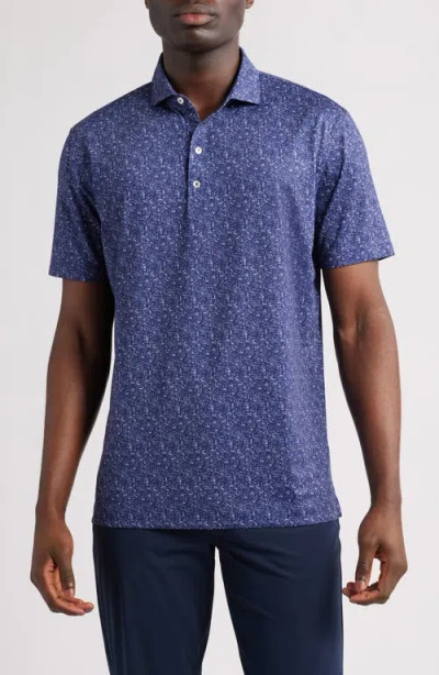 Johnnie-o Boggings Mushroom Print Prep-formance Golf Polo In Navy