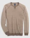 Johnnie-o Boggs Merino Wool Crew Neck Sweater In Coffee In Brown