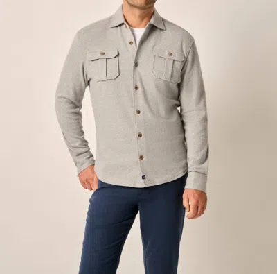 Johnnie-o Brayden Stretch Flannel Shirt In Light Grey