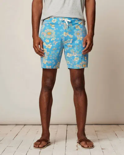 Johnnie-o Breslin Vintage Style Surf Shorts In Biarritz In Blue
