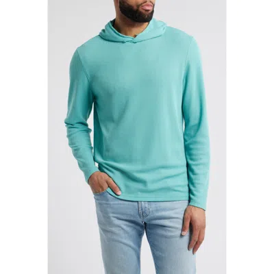 Johnnie-o Brinson Waffle Pullover Hoodie In Green Grass