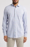 Johnnie-o Bruin Plaid Performance Button-up Shirt In Seychelles