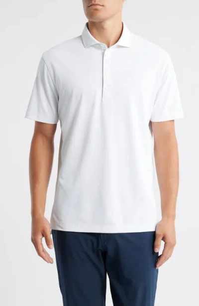 Johnnie-o Clegg Solid Piqué Performance Golf Polo In White