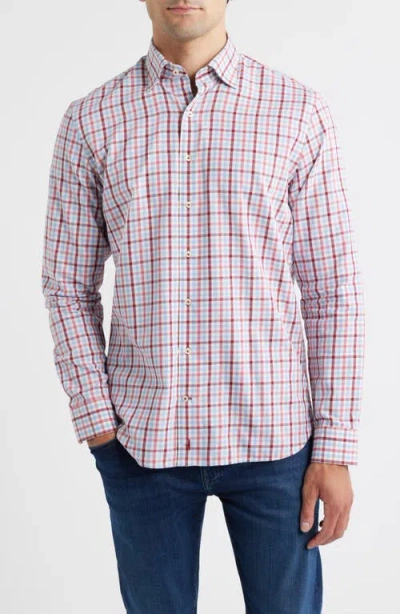 Johnnie-o Clifton Check Top Shelf Cotton Twill Button-up Shirt In Pink
