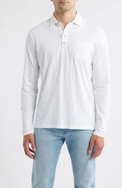 Johnnie-o Coastal Wash Long Sleeve Pocket Polo In White