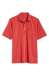 Johnnie-o Coastal Wash Original Pocket Polo In Malibu Red