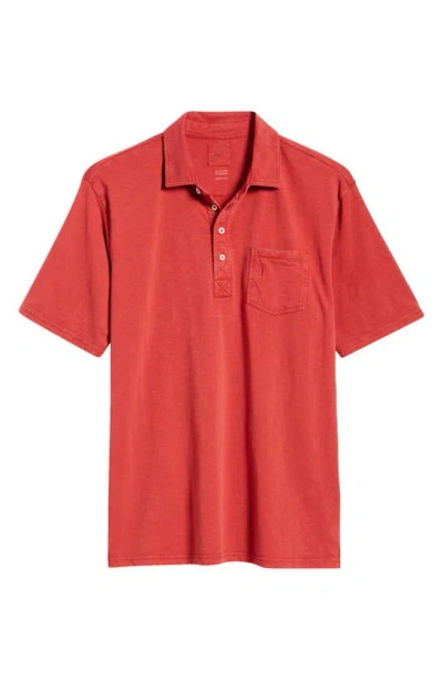 Johnnie-o Coastal Wash Original Pocket Polo In Malibu Red