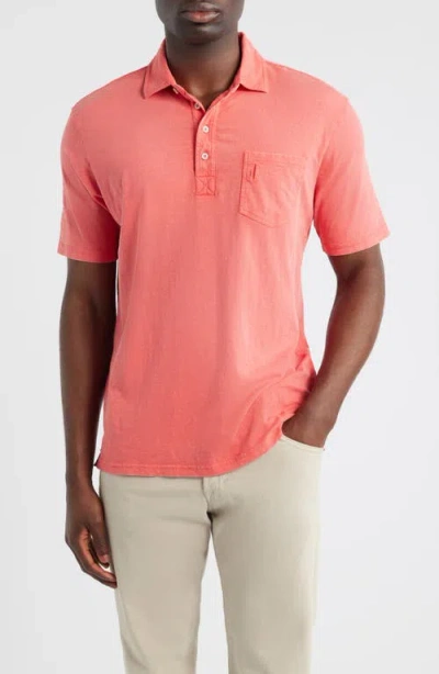 Johnnie-o Coastal Wash Original Pocket Polo In Red