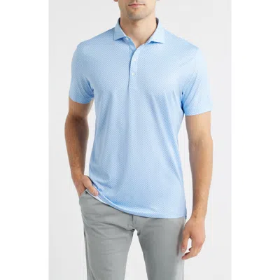 Johnnie-o Connors Geo Print Performance Jersey Polo In Blue