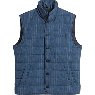 Johnnie-o Craig Pinstripe Quilted Vest In Navy