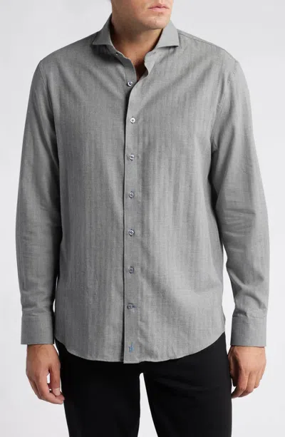 Johnnie-o Crenshaw Top Shelf Button-down Shirt In Light Grey In Gray