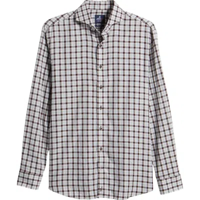 Johnnie-o Davie Check Button-up Shirt In Coffee