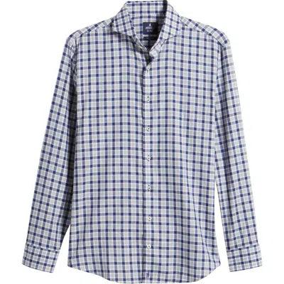 Johnnie-o Davie Check Button-up Shirt In Lake