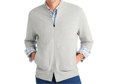 Johnnie-o Decker Baseball Jacket In Light Grey In Gray