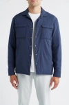 Johnnie-o Denzel Featherweight Nylon Snap-up Shirt Jacket In Blue