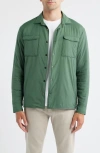 Johnnie-o Denzel Featherweight Nylon Snap-up Shirt Jacket In Green