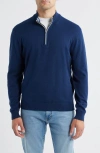 Johnnie-o Desmond Half Zip Sweater In Blue