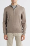 Johnnie-o Desmond Half Zip Sweater In Brown