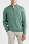 Johnnie-o Desmond Half Zip Sweater In Green