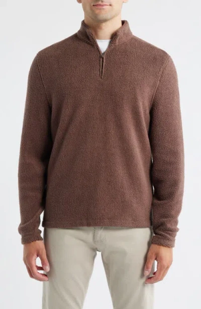 Johnnie-o Dion Fleece Half Zip Pullover In Brown