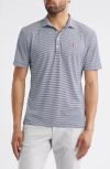 Johnnie-o Dru Stripe Performance Polo In Blue