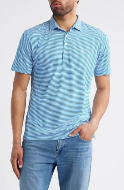 Johnnie-o Dru Stripe Performance Polo In Blue