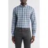 Johnnie-o Feldy Plaid Stretch Button-down Shirt In Blue