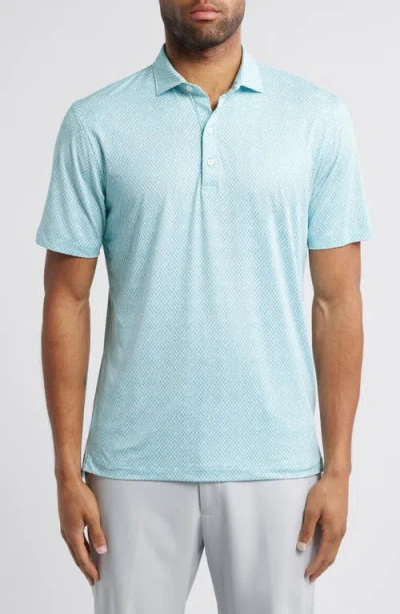Johnnie-o Fernando Leaf Print Prep-formance Golf Polo In Green Grass