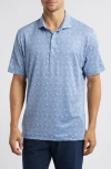 Johnnie-o Fernando Leaf Print Prep-formance Golf Polo In Lake