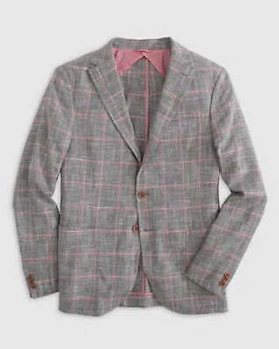 Pre-owned Johnnie-o Frazier Woven Sport Coat Light Gray Size 42