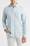Johnnie-o Gatlin Check Performance Button-up Shirt In Blue